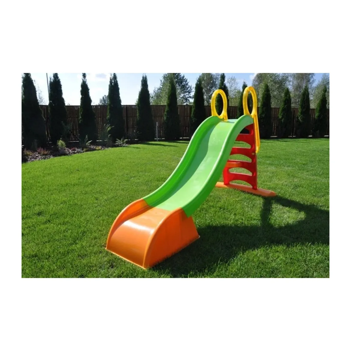 Scivolo Lungo 180cm Plastica Scaletta 5 Gradini h 110cm Innesto Acqua Giardino