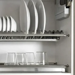 Scolapiatti da Incasso 76 cm Inox Vassoio Salvagocce Pensile Cucina
