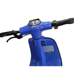 Scooter Elettrico Blu per Bambini 24V Sedile Pelle Ruote Pneumatiche