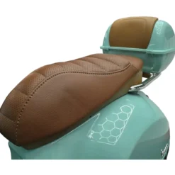 Scooter Elettrico per Bambini Vespa GT 12V Verde Sedile in Pelle Luci