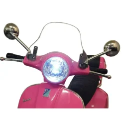 Scooter Elettrico per Bambini Vespa GT 12V Rosa Sedile in Pelle Luci