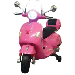 Scooter Elettrico per Bambini Vespa GT 12V Rosa Sedile in Pelle Luci