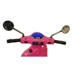 Scooter Elettrico per Bambini Vespa GT 12V Rosa Sedile in Pelle Luci
