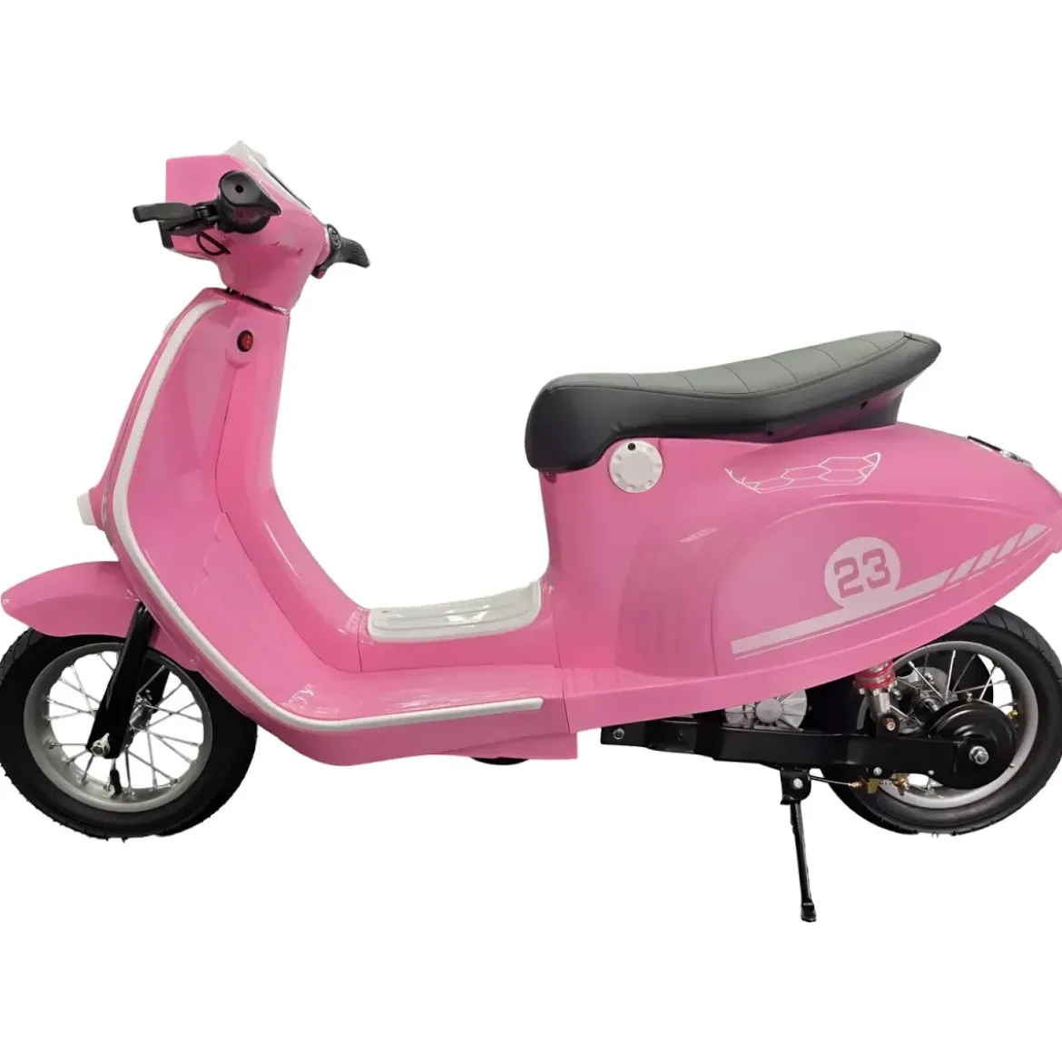 Scooter Elettrico per Bambini Rosa 24V Sedile Pelle e Ruote Pneumatiche