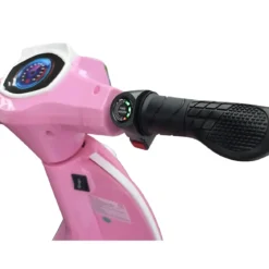 Scooter Elettrico per Bambini Rosa 24V Sedile Pelle e Ruote Pneumatiche