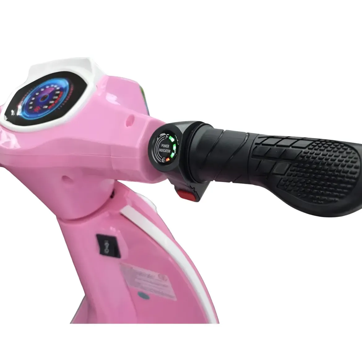 Scooter Elettrico per Bambini Rosa 24V Sedile Pelle e Ruote Pneumatiche