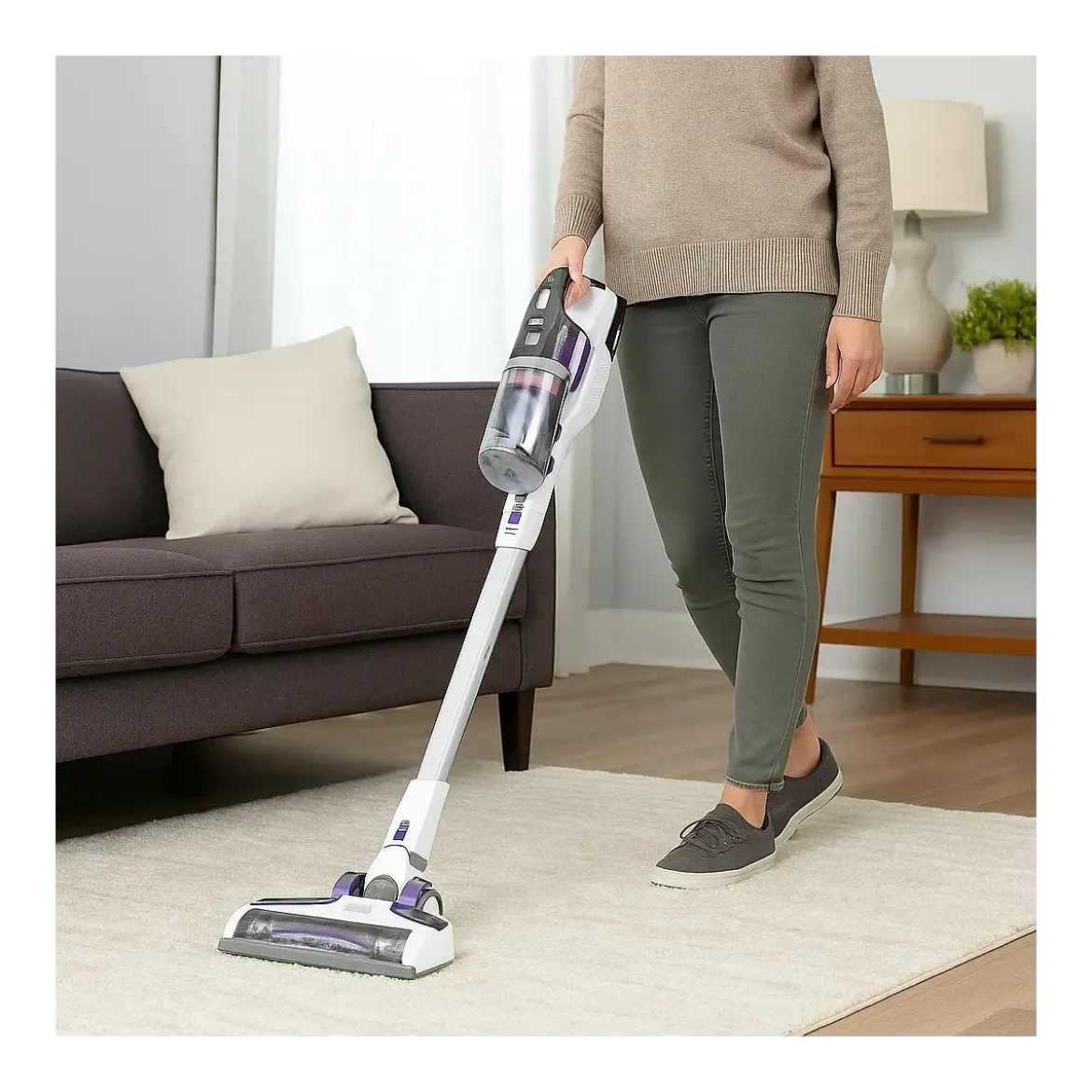 Scopa Elettrica Senza Fili Black and Decker 18V 2.5Ah Bianca Viola