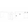 Scrivania 155 cm Cemento Bianco con Cassettiera Grande Ufficio Cameretta