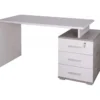 Scrivania 155 cm Ossido Bianco con Cassettiera Grande Ufficio Cameretta
