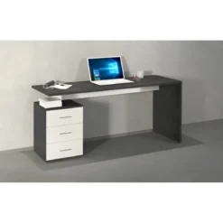 Scrivania con 3 Cassetti Bianco Report Ufficio Studio 160x60x75 cm