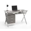 Scrivania con Cassettiera in Legno Grigia 120 Scrittoio Smart Working