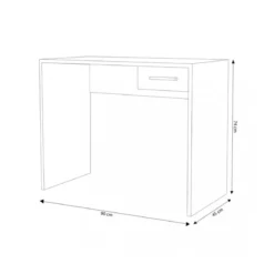 Scrivania con Cassetto in Legno di Quercia Porta Pc per Ufficio o Studio