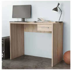 Scrivania con Cassetto in Legno di Quercia Porta Pc per Ufficio o Studio