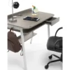 Scrivania con Cassetto in Legno Grigio Porta PC Postazione Workstation