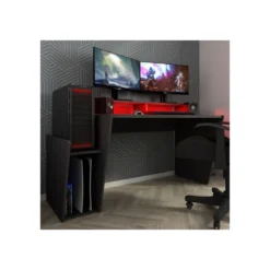 Scrivania da Gaming 130cm con luci a led e porta cuffie