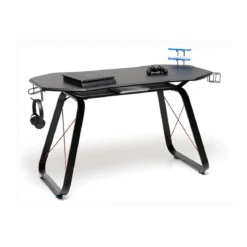 Scrivania da Gaming Nera Tavolo Gamer Pc Computer Postazione Moderna Cameretta