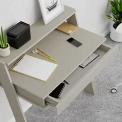 Scrivania da Parete con Cassetto Beige Cashmere Salvaspazio per Studio