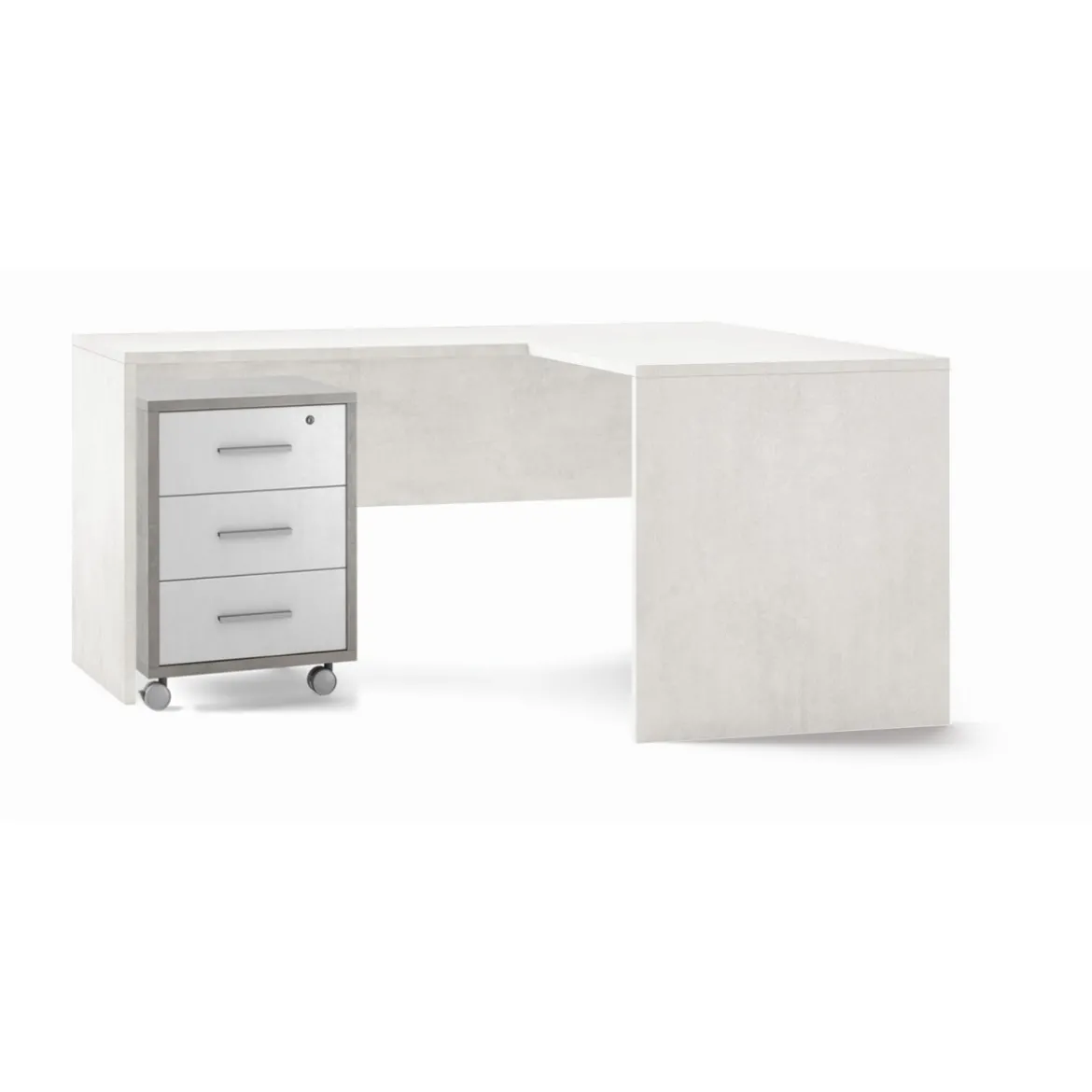 Scrivania Legno 160x150 cm ad Angolo Bianco Moderna da Ufficio Studio