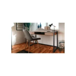 Scrivania Moderna Antracite da Ufficio in Legno e Ferro