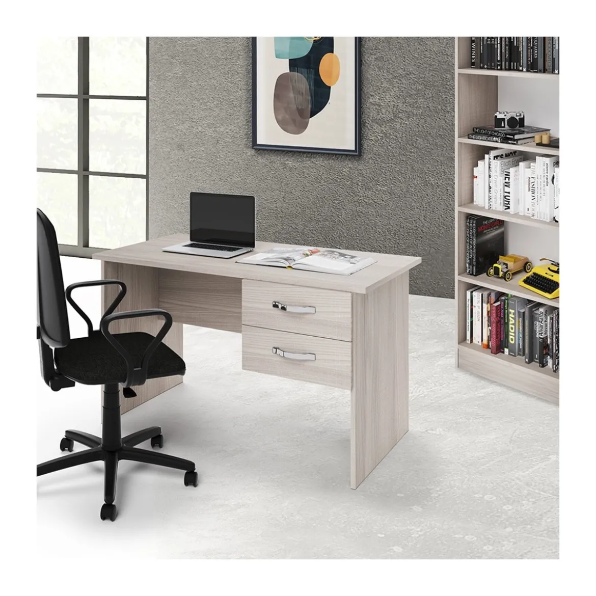 Scrivania 120 Olmo con Cassetto Porta Pc Salvaspazio Moderna Cameretta Ufficio