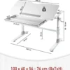 Scrivania Regolabile 100x60 cm con Piano Disegno Inclinabile Cassetto