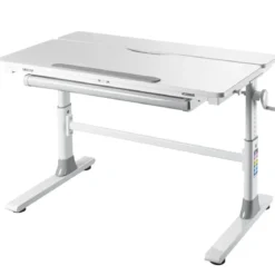 Scrivania Regolabile 100x60 cm con Piano Disegno Inclinabile Cassetto