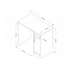 Scrivania Rovere 90x50 cm per Camera da Letto