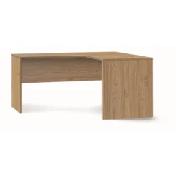 Scrivania 160x150 cm Angolare Noce Legno Moderna Angolo da Ufficio Studio