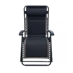 Sdraio Comfort con Braccioli Basculante Nero Spiaggia Giardino