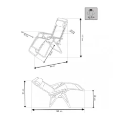 Sdraio Comfort da Esterno con Braccioli Basculante Marrone Spiaggia