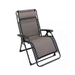 Sdraio Comfort da Esterno con Braccioli Basculante Grigio/Nero Spiaggia