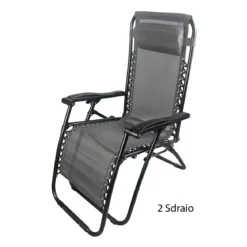 2 Sdraio Grigio Basculante Reclinabile Giardino Esterno Poltrona con Poggiapiedi