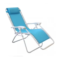 Sdraio relax Azzurra con struttura in acciaio Bianco Spiaggia Giardino