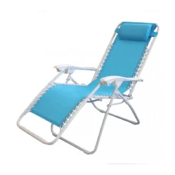 Sdraio relax Azzurra con struttura in acciaio Bianco Spiaggia Giardino