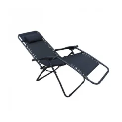 Sdraio relax con struttura in acciaio Nero Spiaggia Giardino
