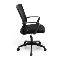 Sedia con ruote per Scrivania Nera Poltrona da Ufficio con Braccioli Ergonomica