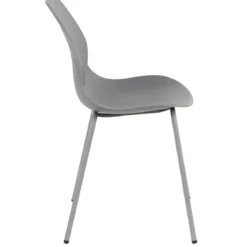 Sedia Cucina Moderna in Plastica Grigio con Gambe in Metallo Grigio