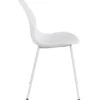 Sedia Cucina Moderna in Plastica Bianco con Gambe in Metallo Bianco
