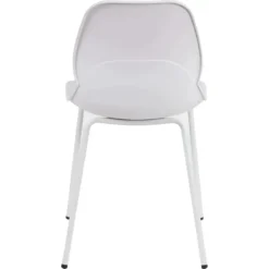 Sedia Cucina Moderna in Plastica Bianco con Gambe in Metallo Bianco