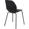 Sedia Cucina Moderna in Plastica Nero con Gambe in Metallo Nero