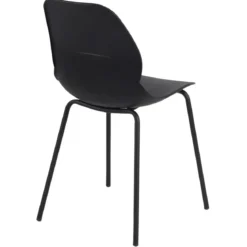 Sedia Cucina Moderna in Plastica Nero con Gambe in Metallo Nero