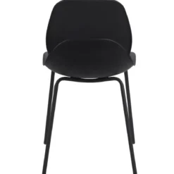 Sedia Cucina Moderna in Plastica Nero con Gambe in Metallo Nero