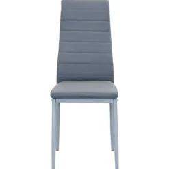 Sedia Cucina Moderna Metallo Grigio Seduta Imbottita Schienale Alto