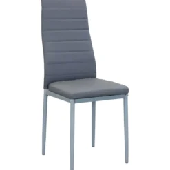 Sedia Cucina Moderna Metallo Grigio Seduta Imbottita Schienale Alto