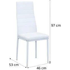 Sedia Cucina Moderna Metallo Bianco Seduta Imbottita Schienale Alto