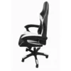Sedia da Gaming in PVC con Imbottitura Nero e Bianco Reclinabile Girevole