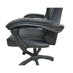 Sedia da Gaming in PVC con Imbottitura Nero Reclinabile Girevole