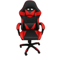 Sedia da Gaming in PVC con Imbottitura Nero e Rosso Reclinabile Girevole