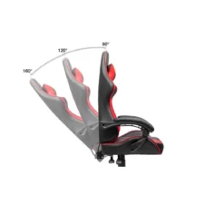 Sedia da Gaming Nero e Rosso con Seduta e Alzata Regolabile e Cuscini