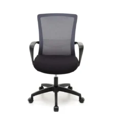 Sedia da Scrivania Seduta Ufficio Grigio con Braccioli Ergonomica con Ruote